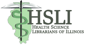 logo for health science librarians of illinois