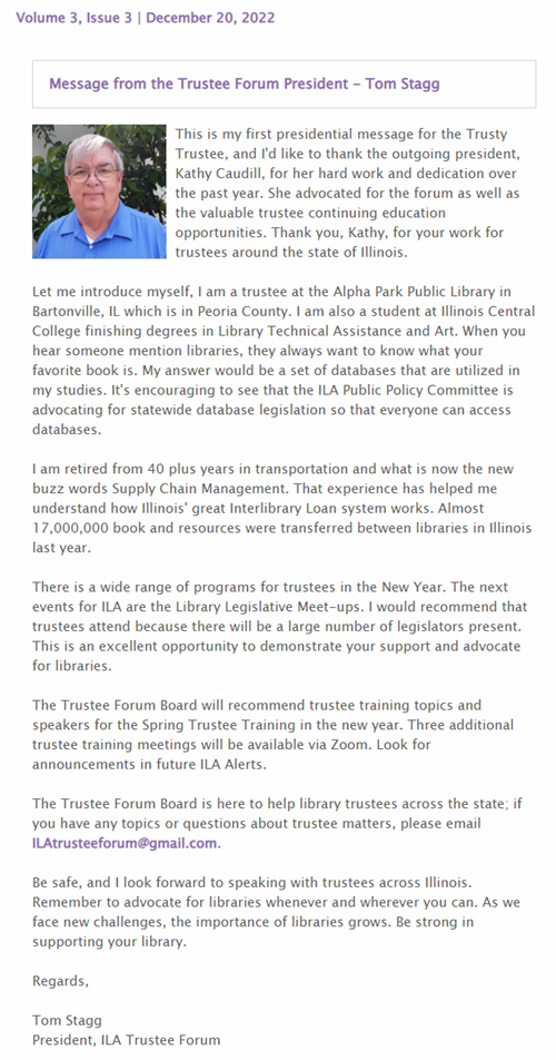 The Trusty Trustee Newsletter